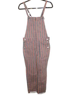 American Eagle Outfitters Striped Pink and Blue Overalls